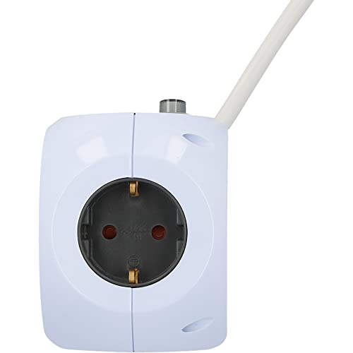BLAUPUNKT Steckdosenwürfel, Mehrfachsteckdose, 3-Fach Schukosteckdose, 2-Fach USB-A + 2-Fach USB-C, mit EIN-/Ausschalter, Weiß, 1,4 Meter