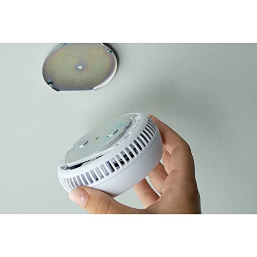 UNITEC Rauchwarnmelder mit Magnethalterung, Montage ohne Werkzeug und Bohren, mit starken 3M Klebepads für sicheren Halt, mit LED-Funktionsanzeige, Alarm bei Rauchentwicklung mit 85 dB