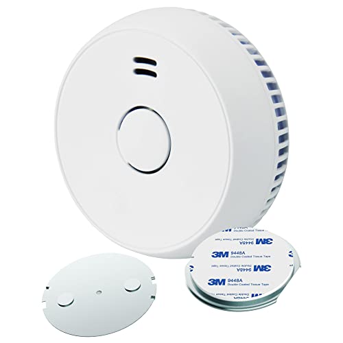 UNITEC Rauchwarnmelder mit Magnethalterung, Montage ohne Werkzeug und Bohren, mit starken 3M Klebepads für sicheren Halt, mit LED-Funktionsanzeige, Alarm bei Rauchentwicklung mit 85 dB