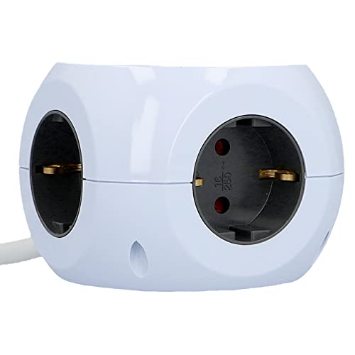 BLAUPUNKT Steckdosenwürfel, Mehrfachsteckdose, 3-Fach Schukosteckdose, 2-Fach USB-A + 2-Fach USB-C, mit EIN-/Ausschalter, Weiß, 1,4 Meter