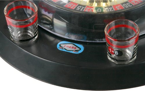 Trinkspiel Roulette elektrisch mit 6 Gläsern und 2 Kugeln