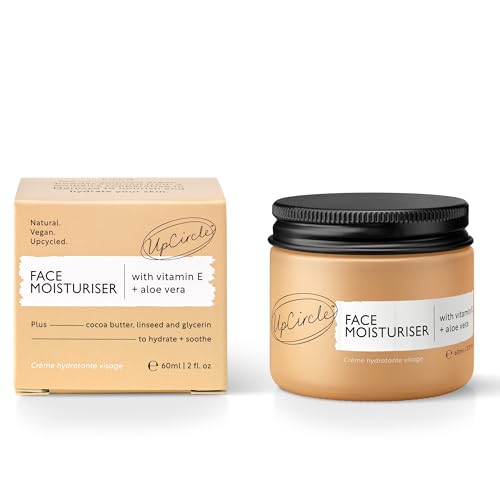 UpCircle Feuchtigkeitspflege für das Gesicht mit Arganpulver 60ml - pflegende Tagescreme - Vitamin E, Aloe Vera, Glycerin, Shea + Kokosnussbutter - natürlich, vegan + tierversuchsfrei