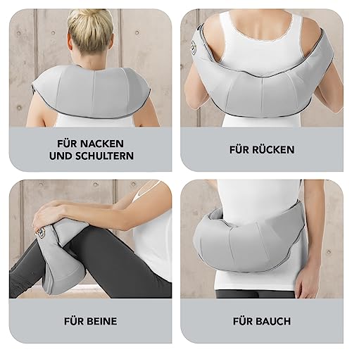 VITALmaxx Shiatsu Schulter- und Nacken-Massagegerät | 3 in 1 Therapie: Knetmassage, Vibrationsmassage und Wärme-Therapie | 4 rotierende Massagebälle, Empfohlen von Dr. Plum