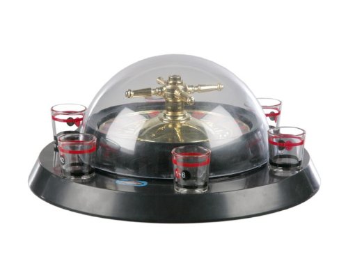 Trinkspiel Roulette elektrisch mit 6 Gläsern und 2 Kugeln