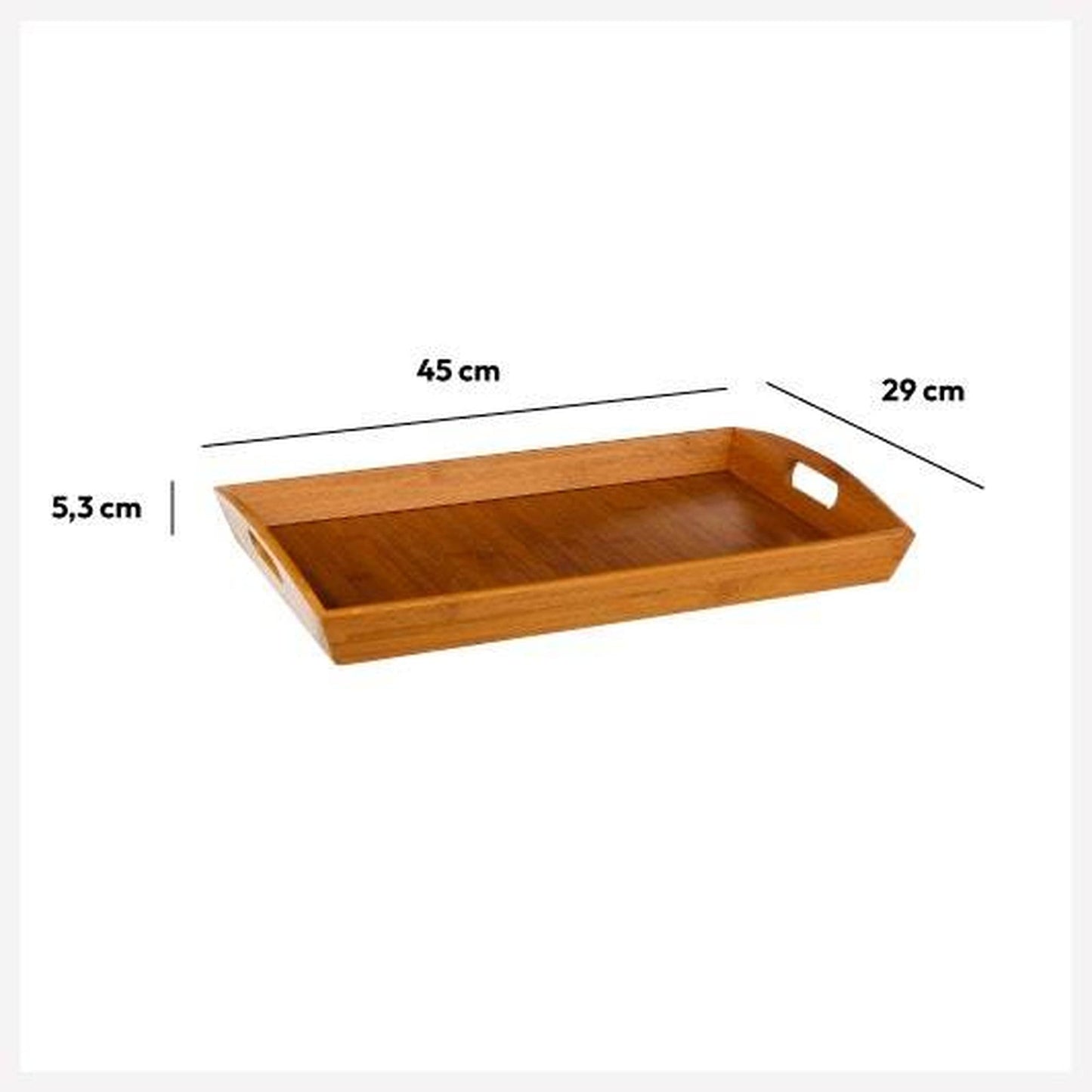 5five - rechteckiges eckiges tablett 44x29cm bambus