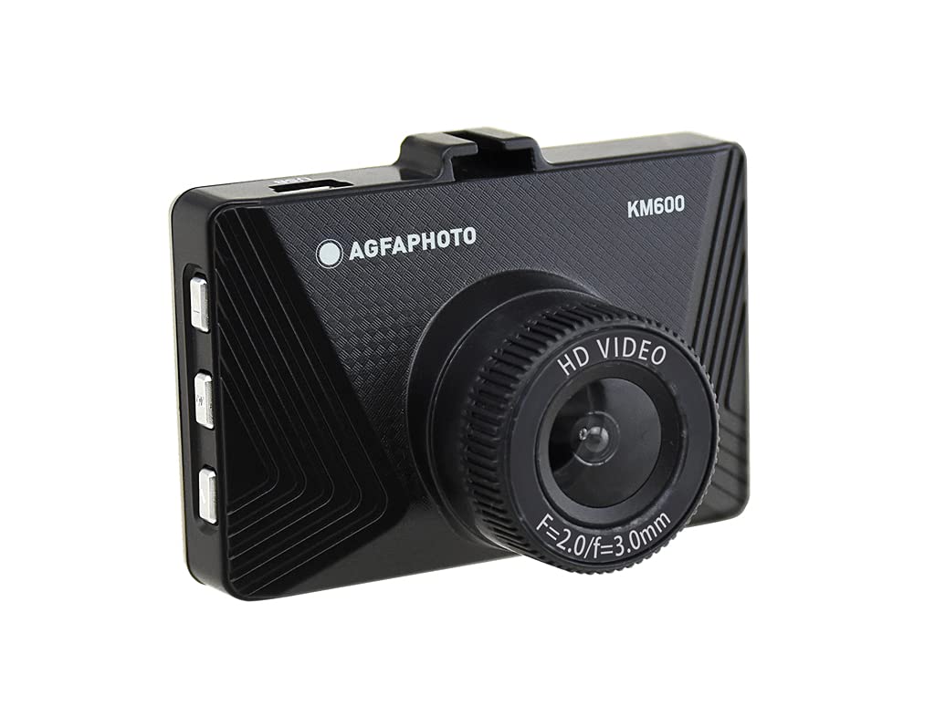 AgfaPhoto Realimove KM600 HD Dashcam | Auto Kamera mit 2“ LCD Bildschirm & 120 Degree-Weitwinkel Objektiv | Mit G-Sensor, Loopaufnahme, Parkmodus & Bewegungserkennung, KM600BK