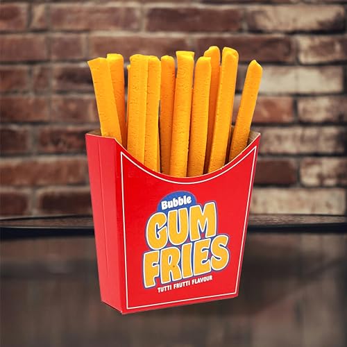 Becky's Bubble Gum Fries, Kaugummi Stangen in Pommesoptik mit intensivem Tutti Frutti Geschmack, ein kreativer Genuss für einzigartige Momente voller Spaß und Überraschung - glutenfrei