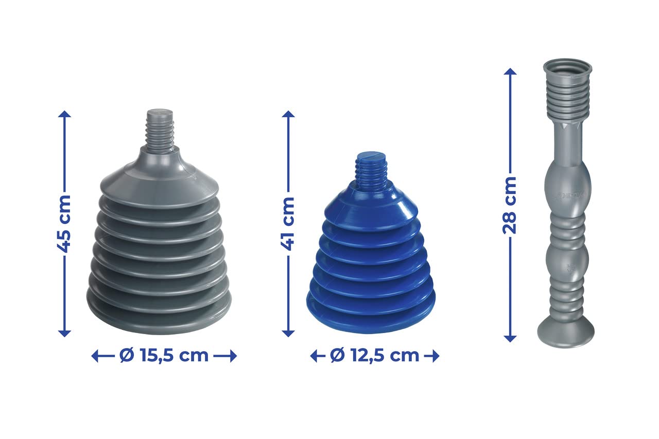 WENKO Rohrfrei-Profi, 3-teiliges Set Toilette Klempner Verstopfung Waschbecken