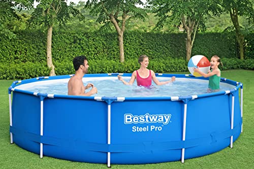 Bestway Steel Pro Frame Pool-Set mit Filterpumpe Ø 396 x 84 cm, blau, rund
