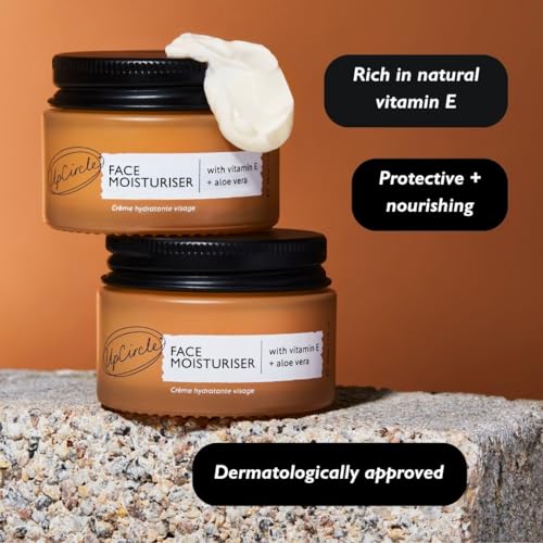 UpCircle Feuchtigkeitspflege für das Gesicht mit Arganpulver 60ml - pflegende Tagescreme - Vitamin E, Aloe Vera, Glycerin, Shea + Kokosnussbutter - natürlich, vegan + tierversuchsfrei