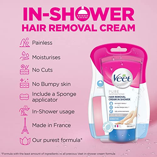 Veet Enthaarungscreme unter der Dusche, empfindliche Haut