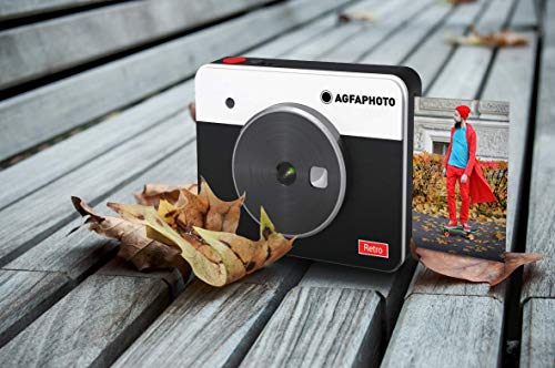 Agfa Foto, Realipix Square S Digitalkamera mit quadratischem Druck, 7, 6 x 7, 6 cm (3 x 3 Zoll), 10 MP, Bluetooth, Thermosublimation 4 Pass – Schwarz