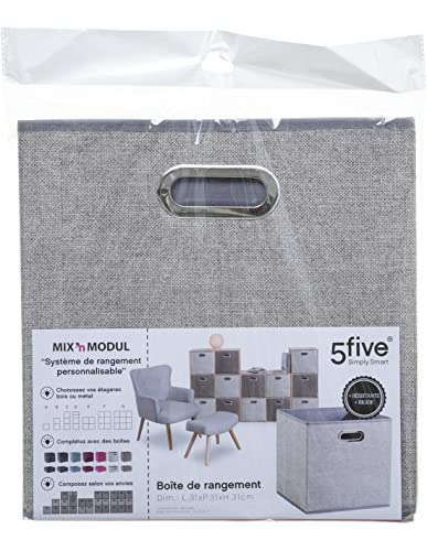 5five Simply Smart Textil Aufbewahrungsbox, Kleiderbox, 31 x 31 cm, gelb