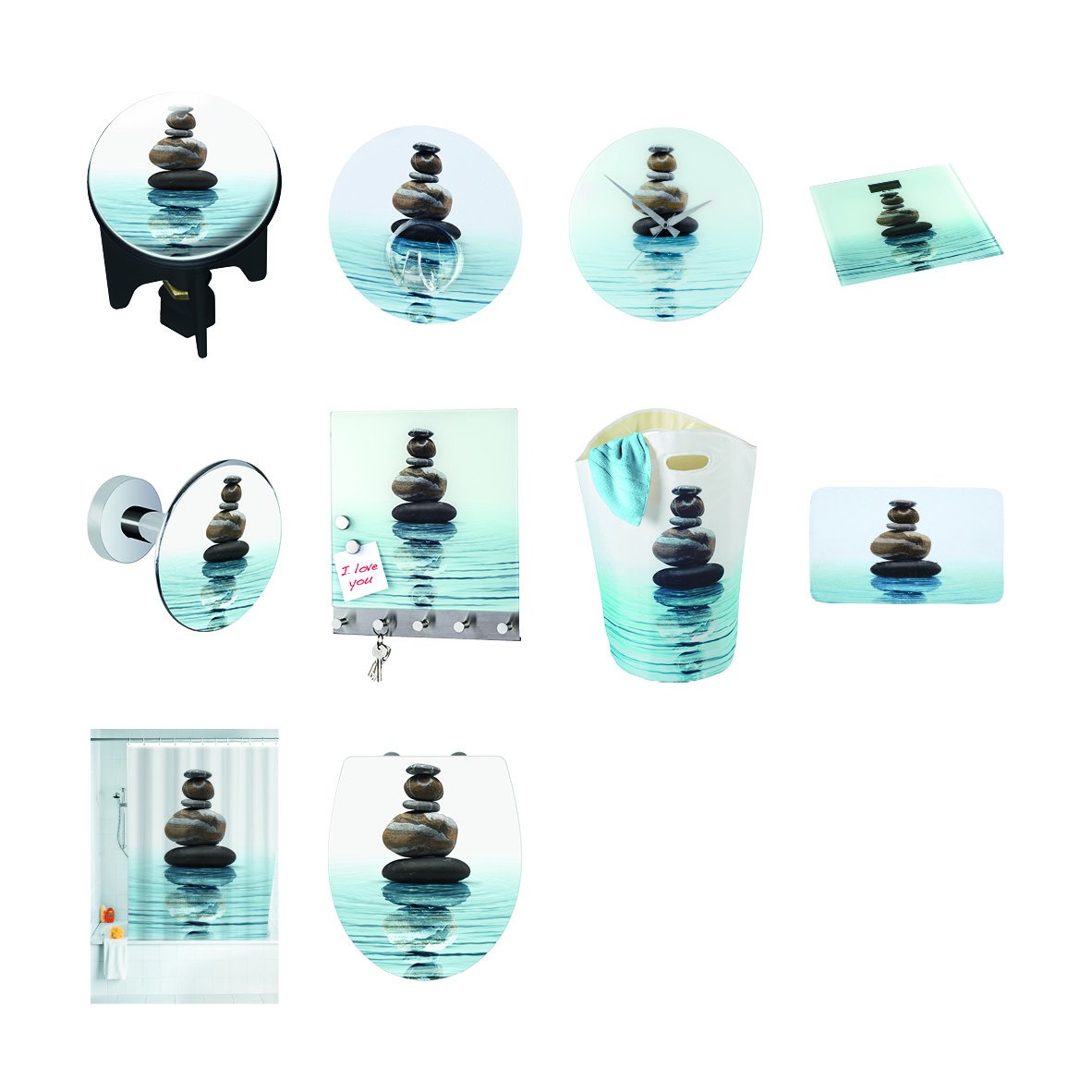 WENKO 21358100 Wanduhr Meditation - Gehärtetes Glas, 37 x 3 x 37 cm