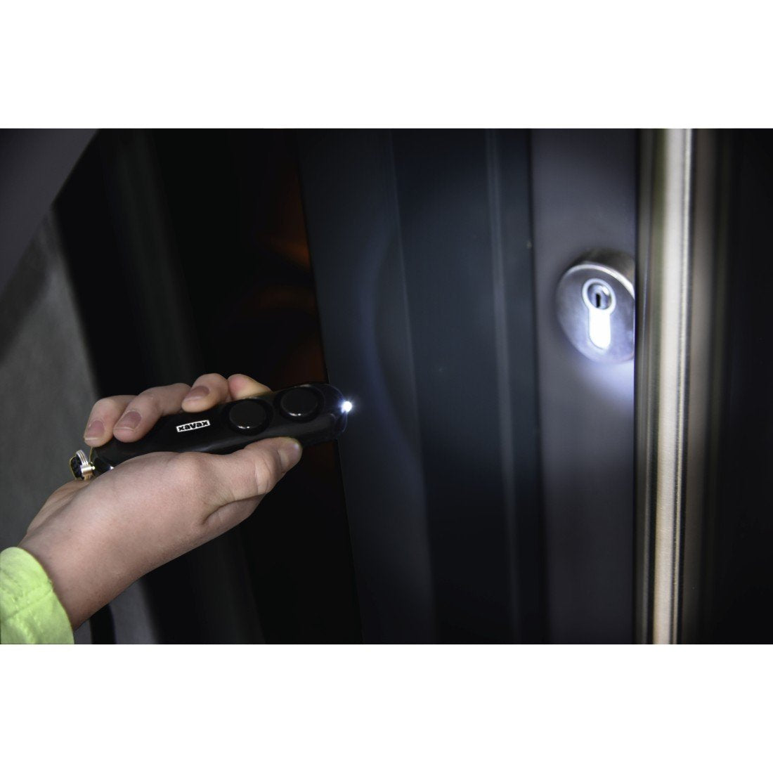 Xavax Taschenalarm Midi2, mobile Alarmanlage für Handtasche oder Schlüsselbund mit LED Taschenlampe und Trageschlaufe, extra laut (115 dB)