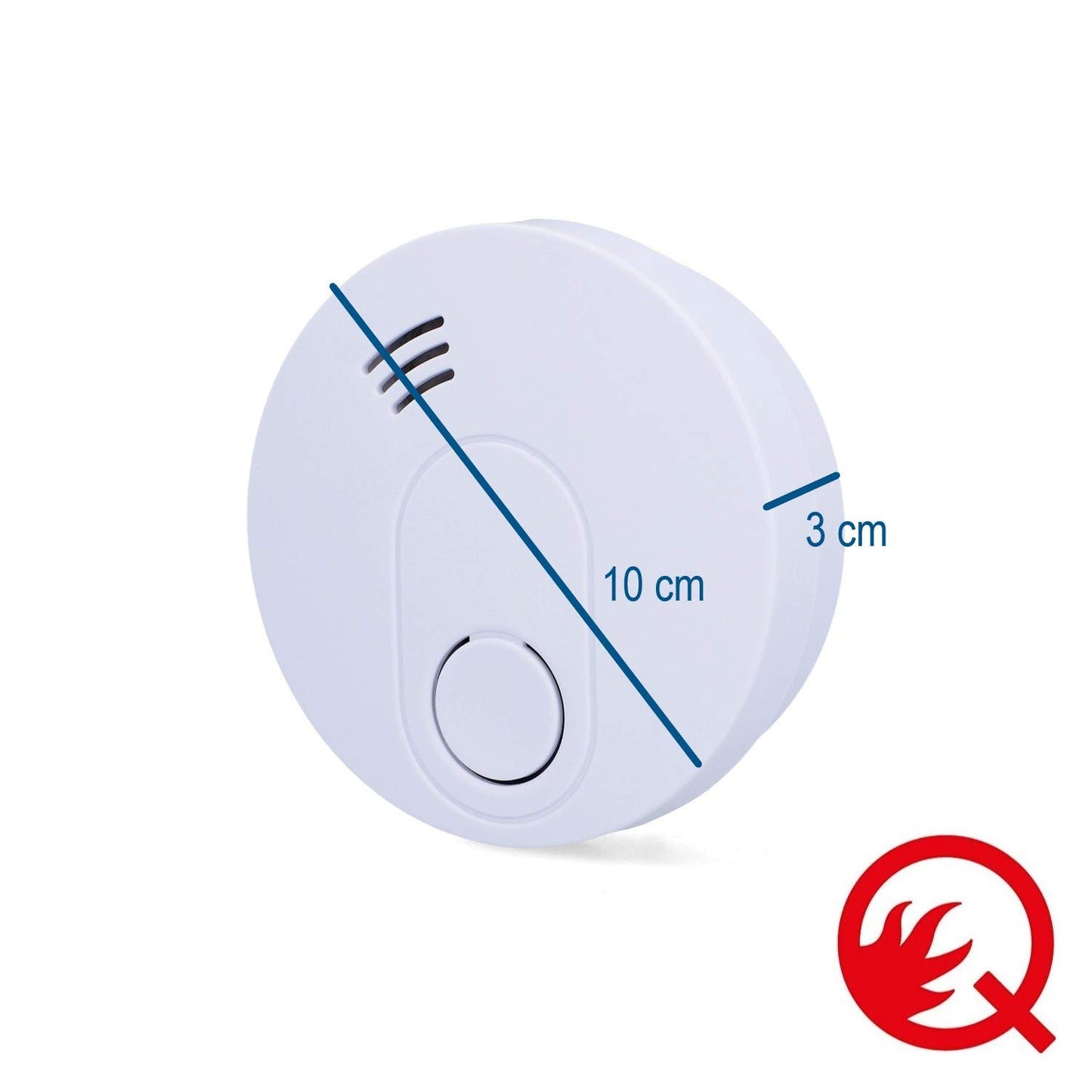 Unitec Rauchwarnmelder, Feuermelder, Q-Label, VDs 3131, DIN EN 14604, TÜV, 10 Jahres Batterie, 3er Pack