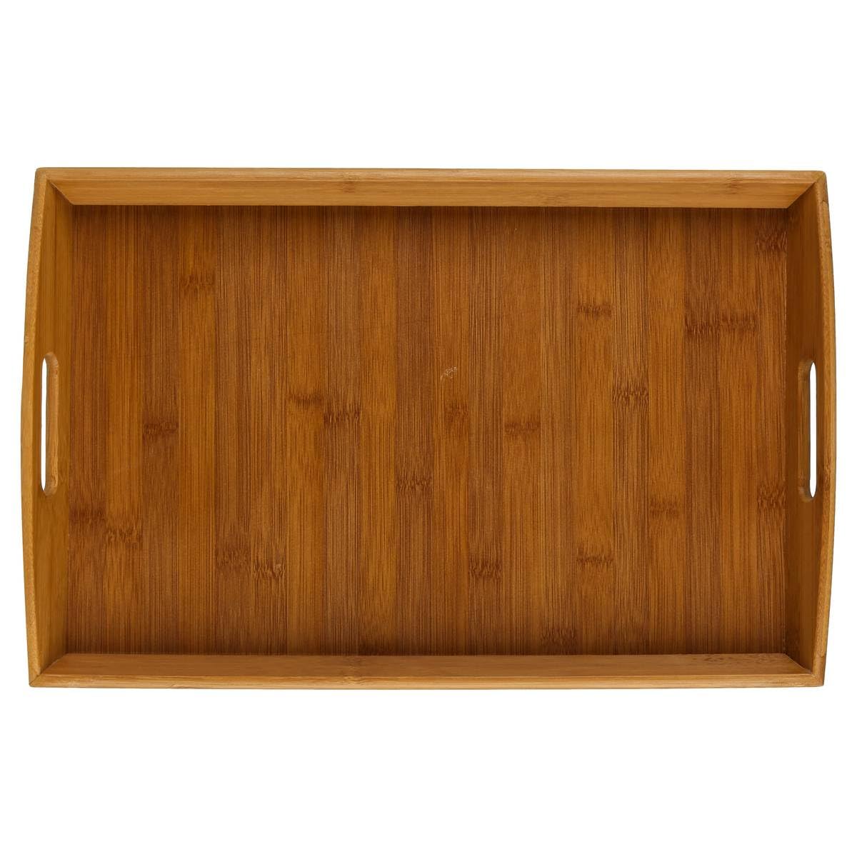 5five - rechteckiges eckiges tablett 44x29cm bambus