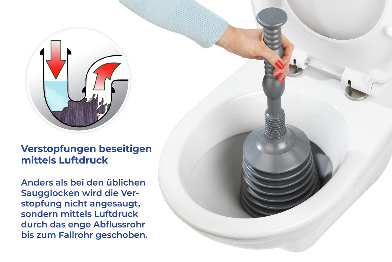 WENKO Rohrfrei-Profi, 3-teiliges Set Toilette Klempner Verstopfung Waschbecken