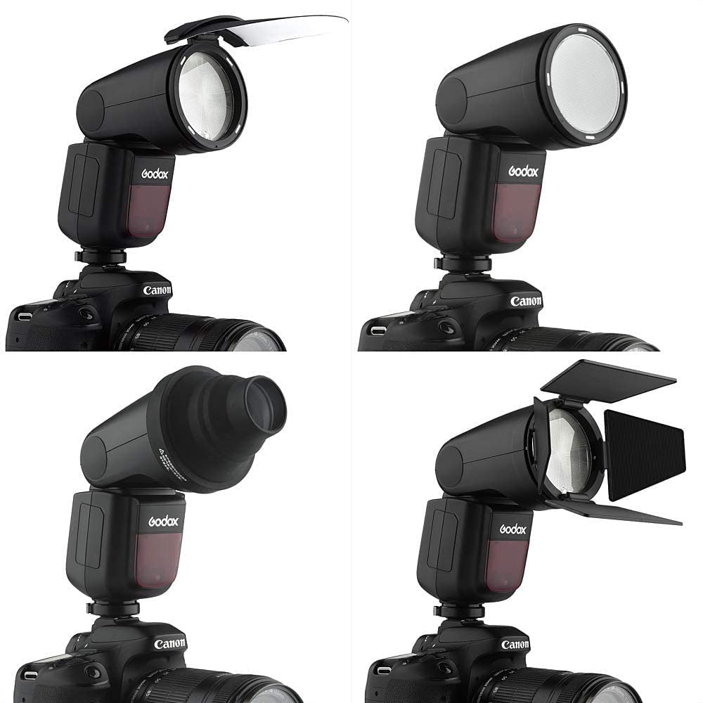 Godox V1F Professioneller Blitz Speedlite Speedlight Rundkopf Wireless 2.4G Kompatibel mit Fuji Fujifilm X-Pro2 X-T20 X-T2 X-T1 GFX50S GFX50R Kameras