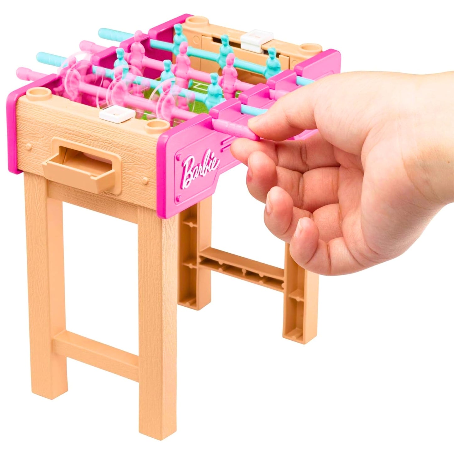 Barbie GRG77 - Mini-Spielset mit Haustier, Zubhörteilen und funktionierendem Tischfußball-Spiel, Thema Spielabend, Geschenk für Kinder von 3 bis 7 Jahren
