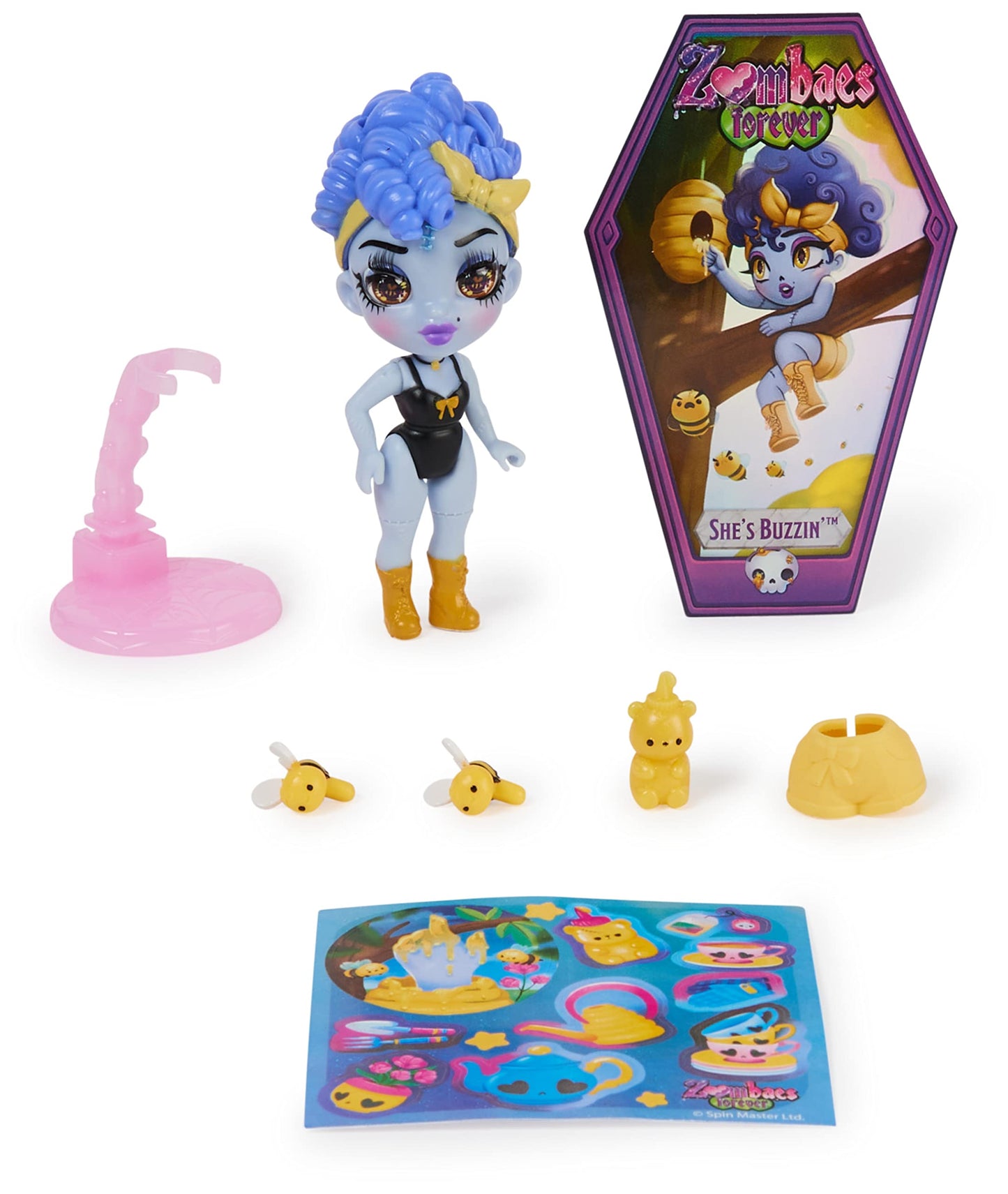 Zombaes Forever, Wild Vibes, Zombie-Sammelfigur, Puppenzubehör und Spielzeugsarg (Designs können variieren), 8,9cm, Kinderspielzeug für Mädchen