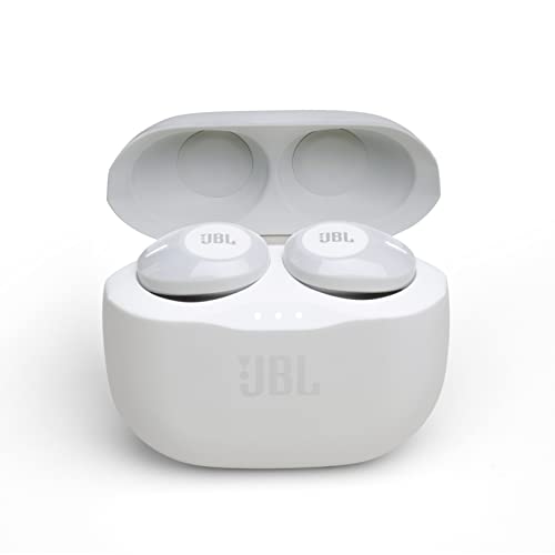 JBL Tune 120 TWS In-Ear Bluetooth-Kopfhörer in Weiß – Kabellose Ohrhörer mit integriertem Mikrofon – Musik Streaming bis zu 4 Stunden mit nur einer Akku-Ladung – Inkl. Ladecase