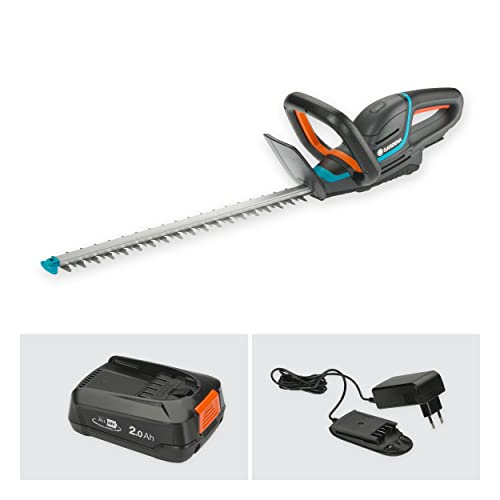 Gardena Akku-Heckenschere ComfortCut 50/18V-P4A Ready-To-Use Set: Heckenschneider mit ergonomischem Griff und Anschlagschutz, geringes Gewicht für bessere Handhabung, inkl. 18V P4A Akku (14730-20)