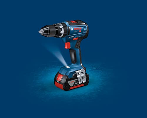 Bosch Professional 18V System Akku-Schlagbohrschrauber GSB 18V-55 maximal Drehmoment 55 Nm, 2x 4,0-Ah-Akku, Ladegerät GAL 18V-20, 82-teiliges Zubehör-Set, in L-Case Pick und Click