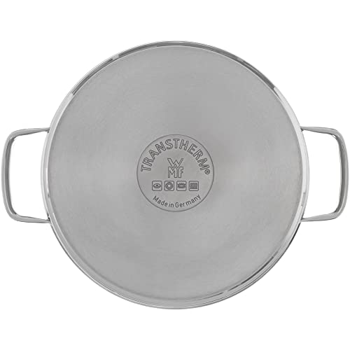 WMF Compact Cuisine Topfset Induktion 5-teilig, Kochtopf Set mit Glasdeckel, Cromargan Edelstahl poliert, Induktions Töpfe Set unbeschichtet, Innenskalierung