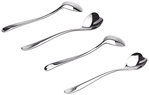 Alessi Big Love AMMI08/7 - Set von Vier Kaffeeförmigen Designer-Kaffee-Teelöffeln, aus Edelstahl 18/10