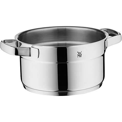WMF Compact Cuisine Topfset Induktion 5-teilig, Kochtopf Set mit Glasdeckel, Cromargan Edelstahl poliert, Induktions Töpfe Set unbeschichtet, Innenskalierung