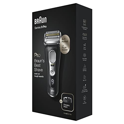 Braun Series 9 Pro+ Elektrorasierer, Reinigungsstation, Wet & Dry, 9560cc, Schwarz