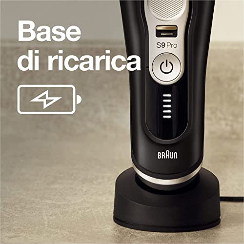 Braun Series 9 Pro+ Elektrorasierer, Reinigungsstation, Wet & Dry, 9560cc, Schwarz