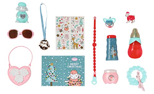 Zapf Creation 705445 Baby Annabell Advent Calendar - Puppenadventskalender mit 24 Überaschungen bestehend aus Kleidungsstücken und Accessoires für Baby Annabell