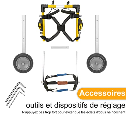 Anmas Power Rollstuhl für Hunde, verstellbar, Trolley für Hunde mit Behinderung