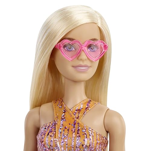 BARBIE Adventskalender mit einer Barbie Puppe (30,4cm), 24 Überraschungen, mit trendiger Kleidung und Accessoires für Tag und Nacht, im Weihnachtsstil für Kinder von 3 bis 7 Jahre, GXD64