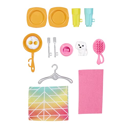 Barbie HCD48 - Puppenhaus-Spielset mit Puppe & Haus mit 2 Ebenen & 4 Spielbereichen, komplett eingerichtet, mit Haustier und Zubehör, Spielzeug Geschenk für Kinder ab 3 Jahren