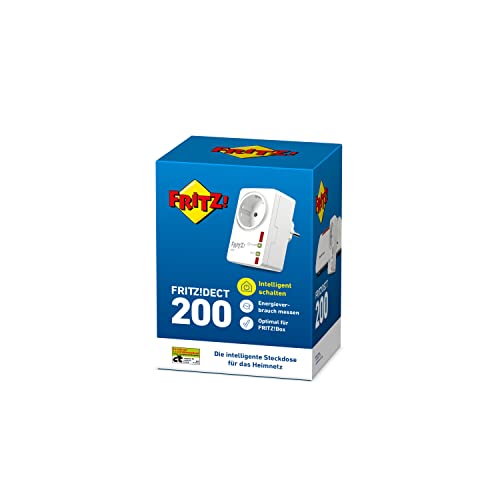 AVM FRITZ!DECT 200 - Intelligente Steckdose für das Heimnetz, steuerbar zum Energie sparen, deutschsprachige Version, 9.3 x 5.9 x 4.1 cm; 135 Gramm