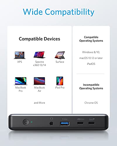 Anker PowerExpand 9-in-1 USB-C PD Docking Station USB-C Adapter, 60W für Laptop, 20W Power Delivery, 4K HDMI & DisplayPort, USB 3.0 und USB 2.0 Daten, Gigabit Ethernet, 3.5mm Audio