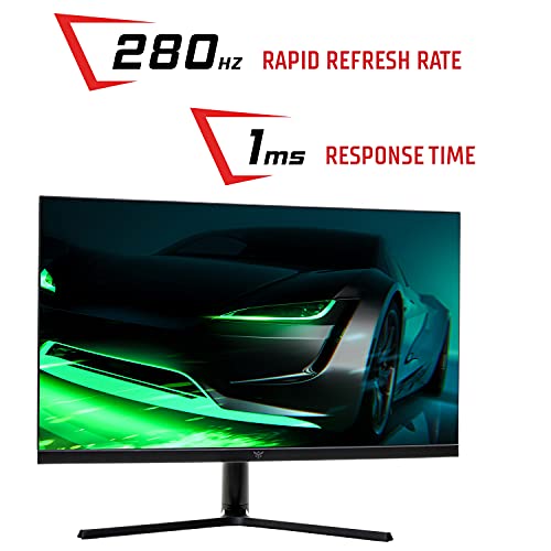 iTek GGF Monitor - 24.5" Flat, FHD 1920x1080, Fast IPS, 280Hz, 16:9, 1ms G2G, Has, 2xHDMI, 2xDP, Speaker, HDR, Adaptive Sync, Schwarz, ITMF24I281FHD