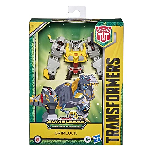 Transformers Bumblebee Cyberverse Adventures Deluxe-Klasse Grimlock Action-Figur, Chomp Jaw Action Attacke, 12,5 cm