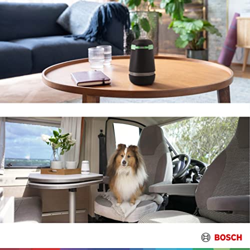 Bosch spexor Mobile Alarmanlage, Einbruchserkennung, Messung Luftqualität, Temperaturüberwachung, Smartphone-Benachrichtigung, Smart Home, kabellos, WLAN und Mobilfunk, schwarz