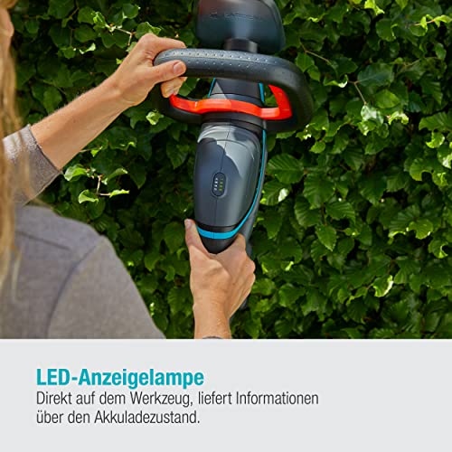 Gardena Akku-Heckenschere ComfortCut 50/18V-P4A Ready-To-Use Set: Heckenschneider mit ergonomischem Griff und Anschlagschutz, geringes Gewicht für bessere Handhabung, inkl. 18V P4A Akku (14730-20)