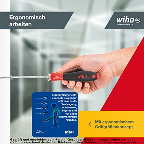 Wiha Schraubendreher mit Wechselklingen Set SYSTEM 4 Schlitz, Phillips, Sechskant , variable Klingenlänge, schnelles Umstecken