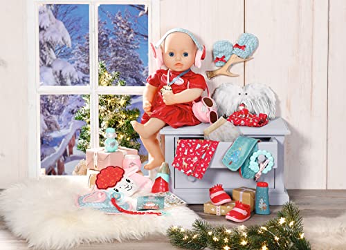 Zapf Creation 705445 Baby Annabell Advent Calendar - Puppenadventskalender mit 24 Überaschungen bestehend aus Kleidungsstücken und Accessoires für Baby Annabell