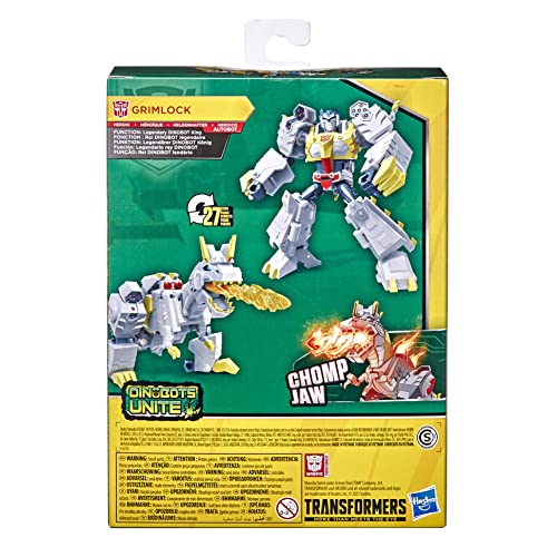 Transformers Bumblebee Cyberverse Adventures Deluxe-Klasse Grimlock Action-Figur, Chomp Jaw Action Attacke, 12,5 cm