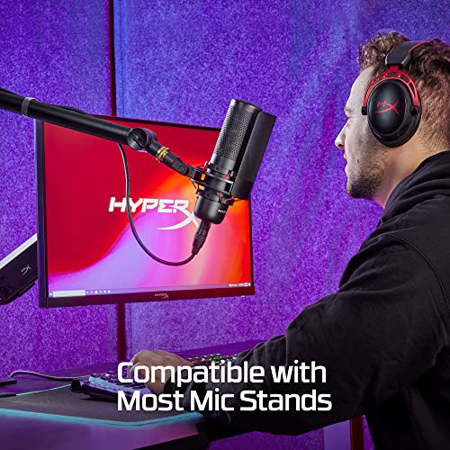 HyperX HX-MICQC-BK - Standalone Mikrofon mit umfangreichen Funktionen für Streamer Gamer