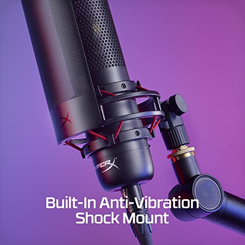 HyperX HX-MICQC-BK - Standalone Mikrofon mit umfangreichen Funktionen für Streamer Gamer