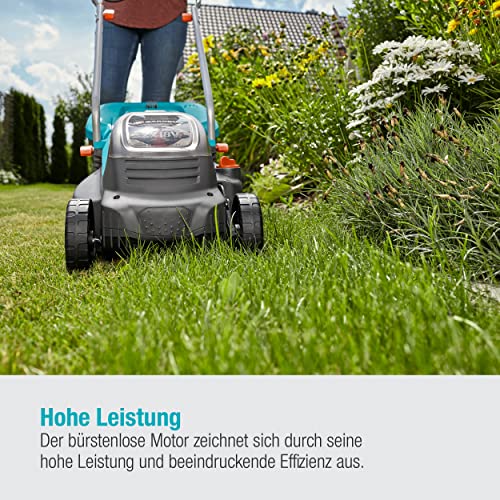 GARDENA Akku-Rasenmäher PowerMax 32/36V P4A Ready-To-Use Set: Rasenmäher bis 200 m², 32 cm Schnittbreite, 30 l Fassungsvolumen, Schnitthöhe 20 - 60 mm, inkl. 2 x 18V P4A Akku (14621-20)