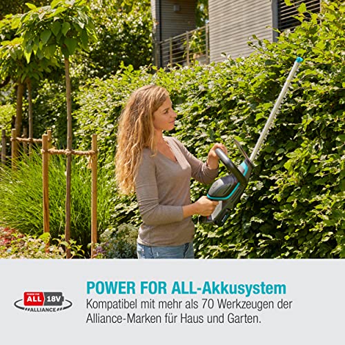 Gardena Akku-Heckenschere ComfortCut 50/18V-P4A Ready-To-Use Set: Heckenschneider mit ergonomischem Griff und Anschlagschutz, geringes Gewicht für bessere Handhabung, inkl. 18V P4A Akku (14730-20)